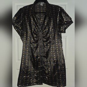 Point Zero Black Dot-Print Mini Dress Sz 1X